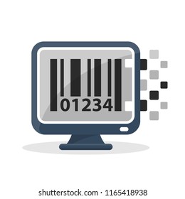 Vector icon illustration with the concept of digital communication, about online bar code generators