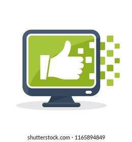 Vector icon illustration with the concept of digital communication technology, about good internet content