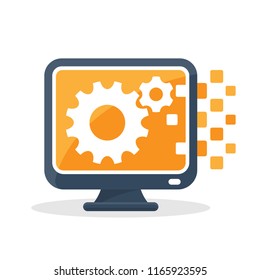 Vector icon illustration with the concept of digital communication technology, about the mechanism of how to work