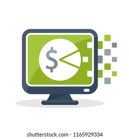 Vector icon illustration with the concept of digital communication technology, about online tax information media