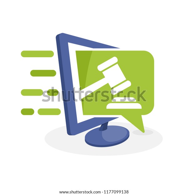 Vector icon\
illustration with the concept of digital communication, about the\
online bidding information\
system