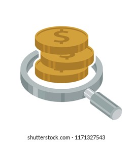 Vector icon illustration with the concept of financial analysis