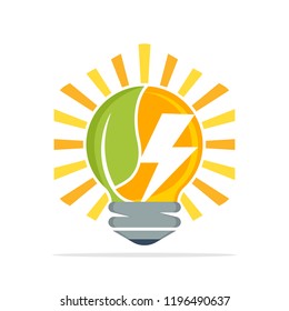 Vector icon illustration with the concept of innovative ideas for renewable electricity that is environmentally friendly