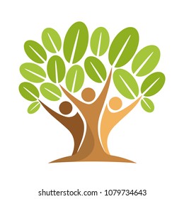 Vector Icon Illustration With The Concept Of People Tree