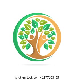 vector icon illustration with the concept of people tree