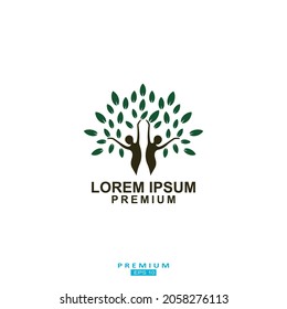 ilustración de icono vector con el concepto de árbol de personas
