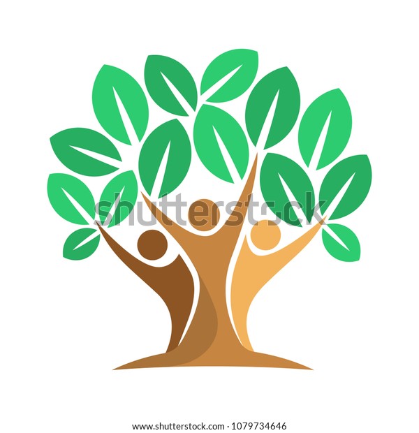 Vector Icon Illustration Concept People Tree Stock Vector (Royalty Free ...