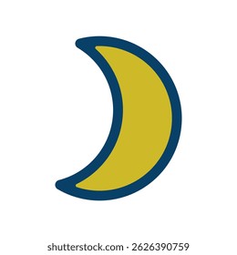 Vector icon illustration of a crescent moon image.