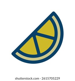 Vector icon illustration of a cut lemon.
