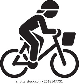 Ilustración del icono del Vector de un ciclista