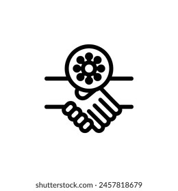 vector icon illustration depicting the spread of the virus through handshakes, emphasizing the importance of avoiding physical contact to prevent transmission