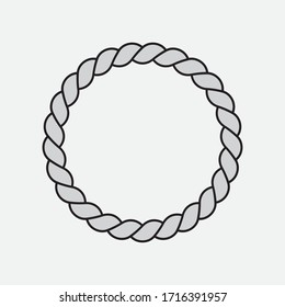 Vector icon illustration design of circle rope symbol on white background, Circle rope shape sign with abstract line pattern