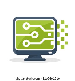 Vector icon illustration with digital communication concept, about digital technology information