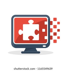 Vector icon illustration with digital communication concept, about problem solving information media