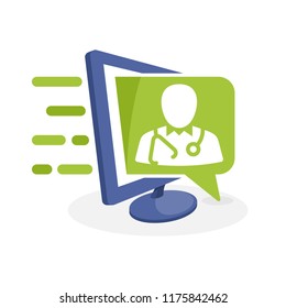 Vector icon illustration with digital media concept about health information