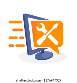 Vector icon illustration with digital media concept about setting information, repair & maintenance information