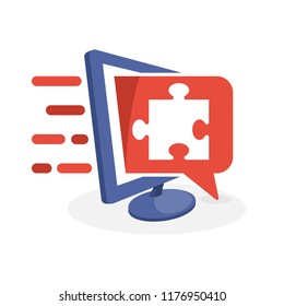 Vector icon illustration with digital media concepts about problem solving solutions