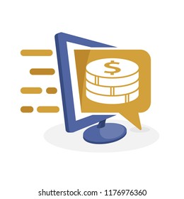 Ilustración de vectores con conceptos de medios digitales sobre sistemas de información financiera, información bancaria