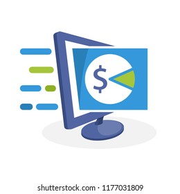 Vector icon illustration with digital media concept about tax information