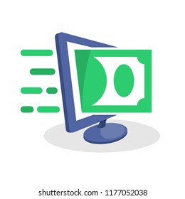 Vector icon illustration with digital media concepts about financial information, online money transfer transactions, online refund