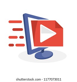 Vector icon illustration with digital media concepts about multimedia service information