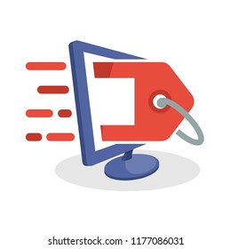 Vector icon illustration with digital media concepts about online promotional information