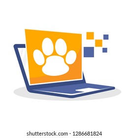 Vector icon illustration with digital media concept about animal information