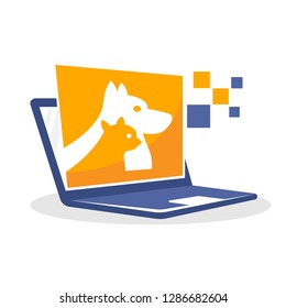 Vector icon illustration with digital media concept about animal information