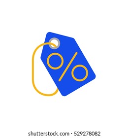 Vector icon or illustration with discount label in material design style