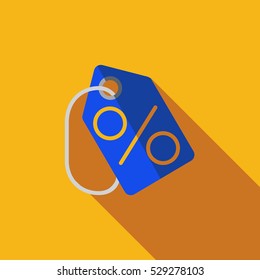 Vector icon or illustration with discount label in flat design style