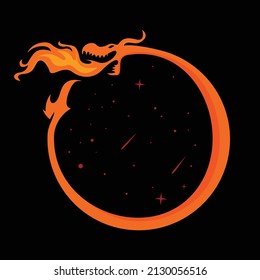 Vector icon illustration of a dragon forming a circle