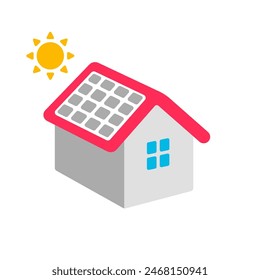 Vector icon illustration with an ecology theme (solar panels motif)