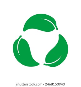 Ilustración de ícono de Vector con un tema de ecología (motivo de hojas)