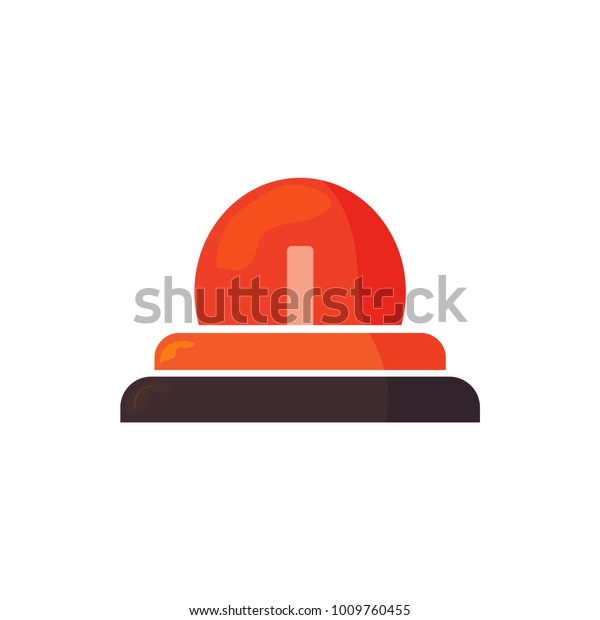 Vector icon illustration: Emergency siren isolated,
Ambulance Siren light, Police car flasher or red Alert symbol.
Firefighters sign.