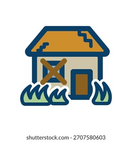Ilustración de icono de Vector de una casa vacía.