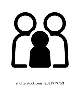 Vector icon illustration of a family of three