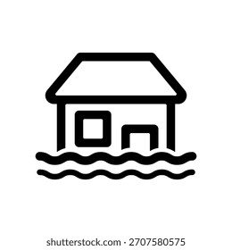 Ilustración de icono de Vector de una Imagen de inundación.