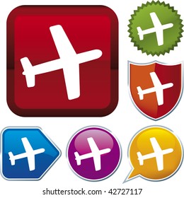 Vector icon illustration of fly over diverse buttons. Only global colors. CMYK. Easy color and proportions changes.