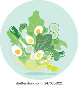 Vector icon illustration Fresh summer salad
