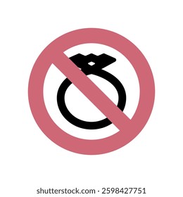 Vector icon illustration of a garbage disposal prohibition with a prohibition mark on a garbage bag