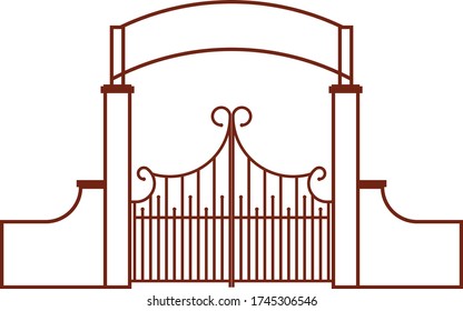 vector icon illustration of the gate of bars