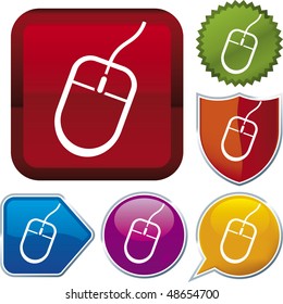 Vector icon illustration of graph over diverse buttons. Only global colors. CMYK. Easy color and proportions changes.