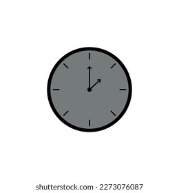 Vector Icon Illustration of gray clock icon.