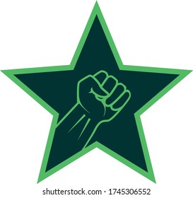 ilustración de icono vectorial de la potencia de estrella verde