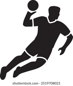 Vector icon illustration of a handball player