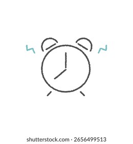 Ilustración del icono del Vector de un despertador dibujado a mano