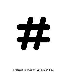 Vector icon illustration of a hashtag, representing social media trends and discussions