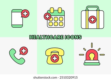 Vector icon illustration of healthcare concept. icon set healthcare concept.