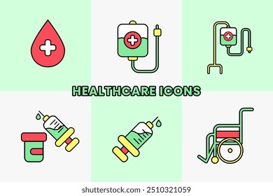 Vector icon illustration of healthcare concept. icon set healthcare concept.