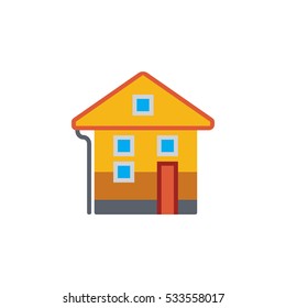 Vector icon or illustration with house in material design style